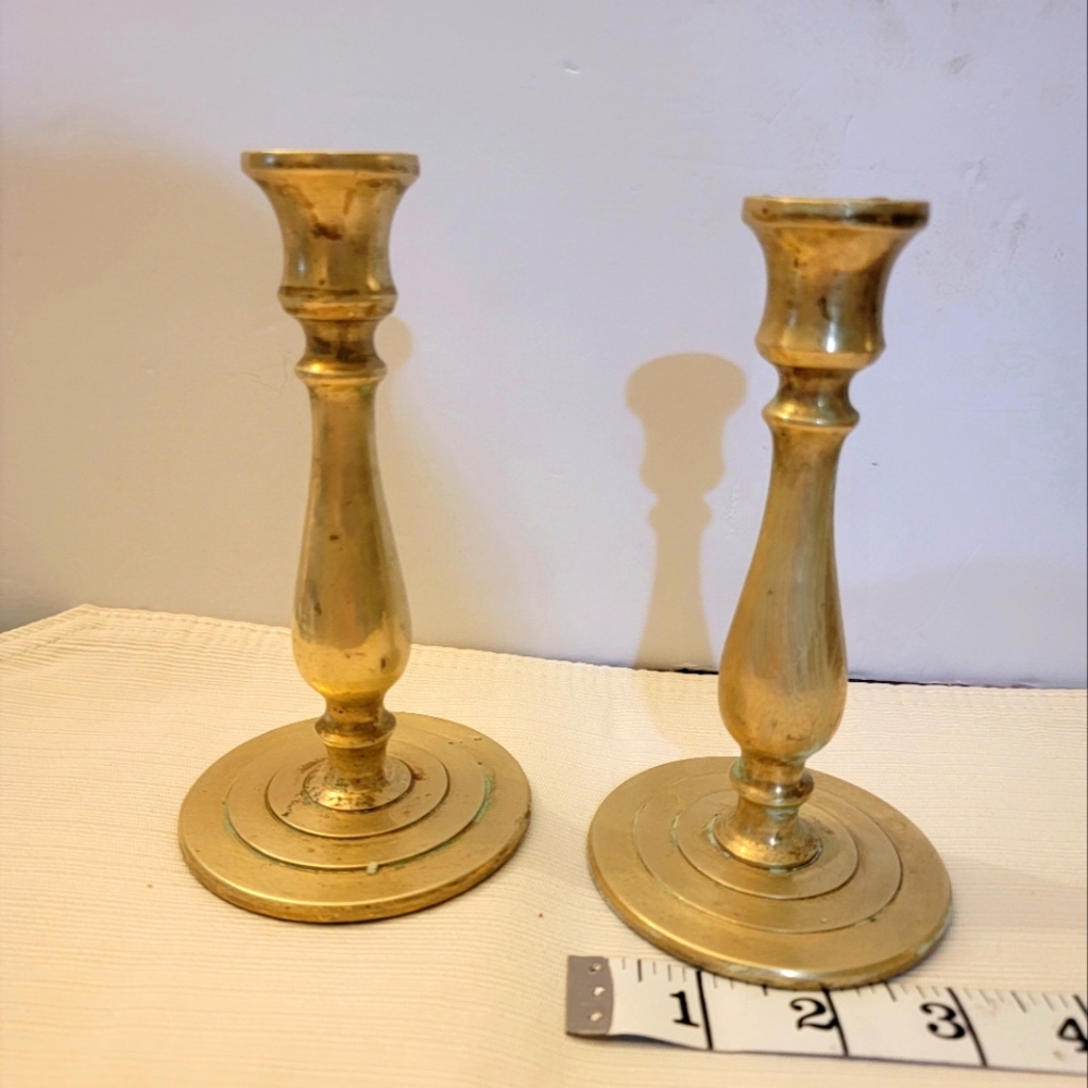 VINTAGE Elegant Brass Candlesticks Holders